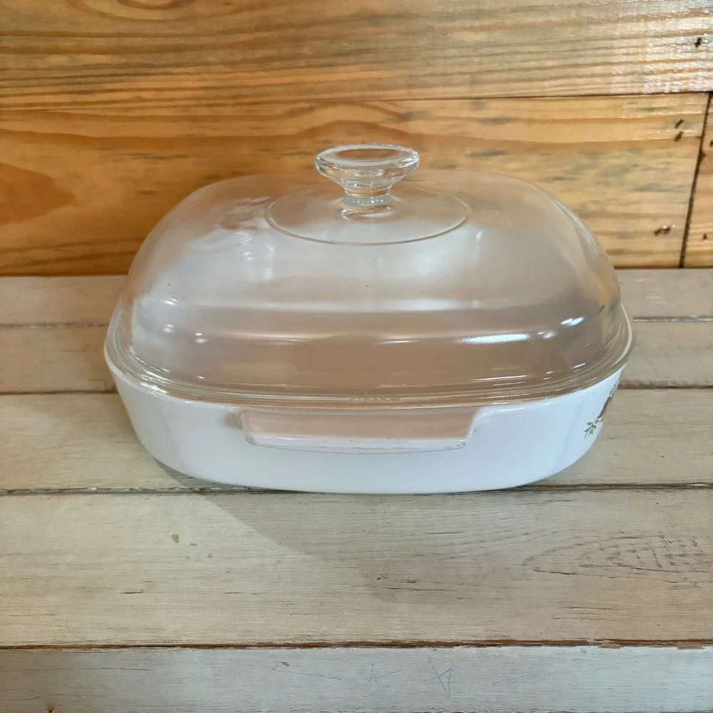 VTG CorningWare Spice of Life Le Romarin A-10-B 2.5 Qt Casserole Dish Pyrex Lid